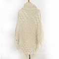 Womens Sweater Cardigan Wraps Winter gestrickte Kabel Fransen Schals Poncho (SP610)